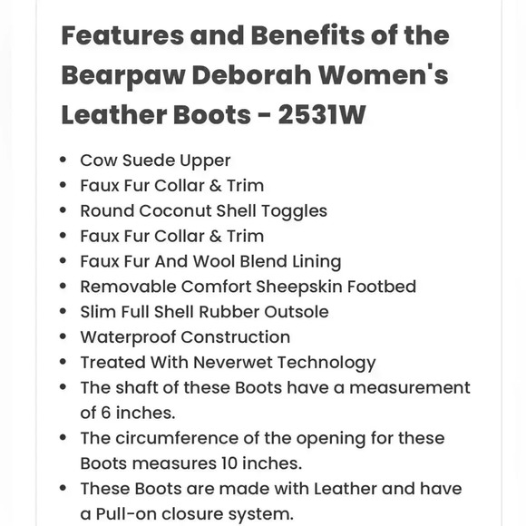 BEARPAW Deborah Waterproof Snowboots, Cow suede, faux fur & wool blend lining-8 - Picture 15 of 16